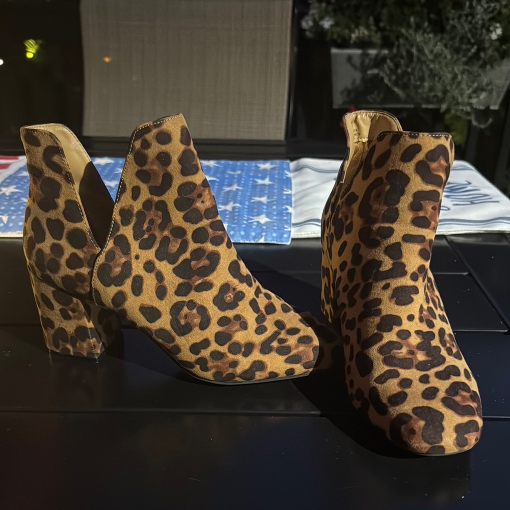 Leopard Print Ankle Boots